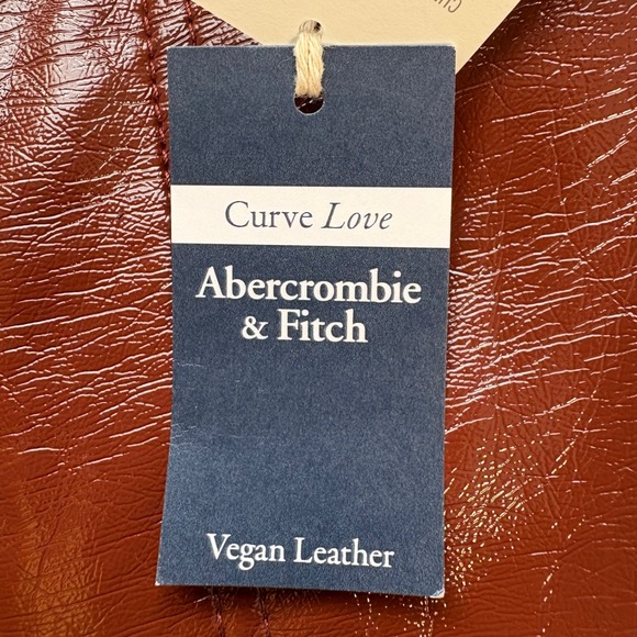 Abercrombie & Fitch Curve Love 90s Straight Vegan Leather Pants Size 32 / 14 - Picture 6 of 10